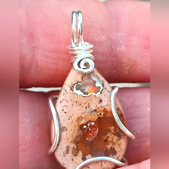 Mexican Cantera Opal Pendant Sterling Silver - Picture 7 of 16